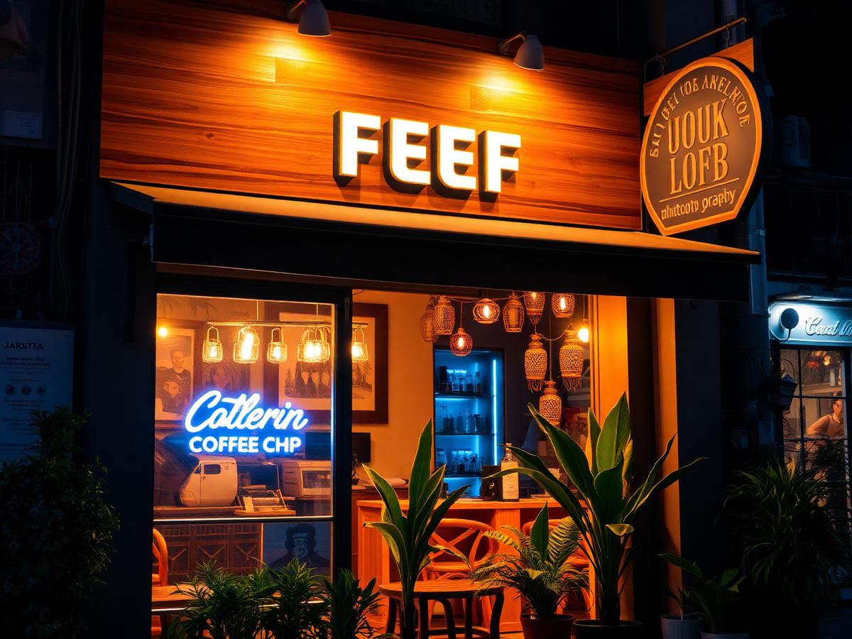 Storefront malam hari